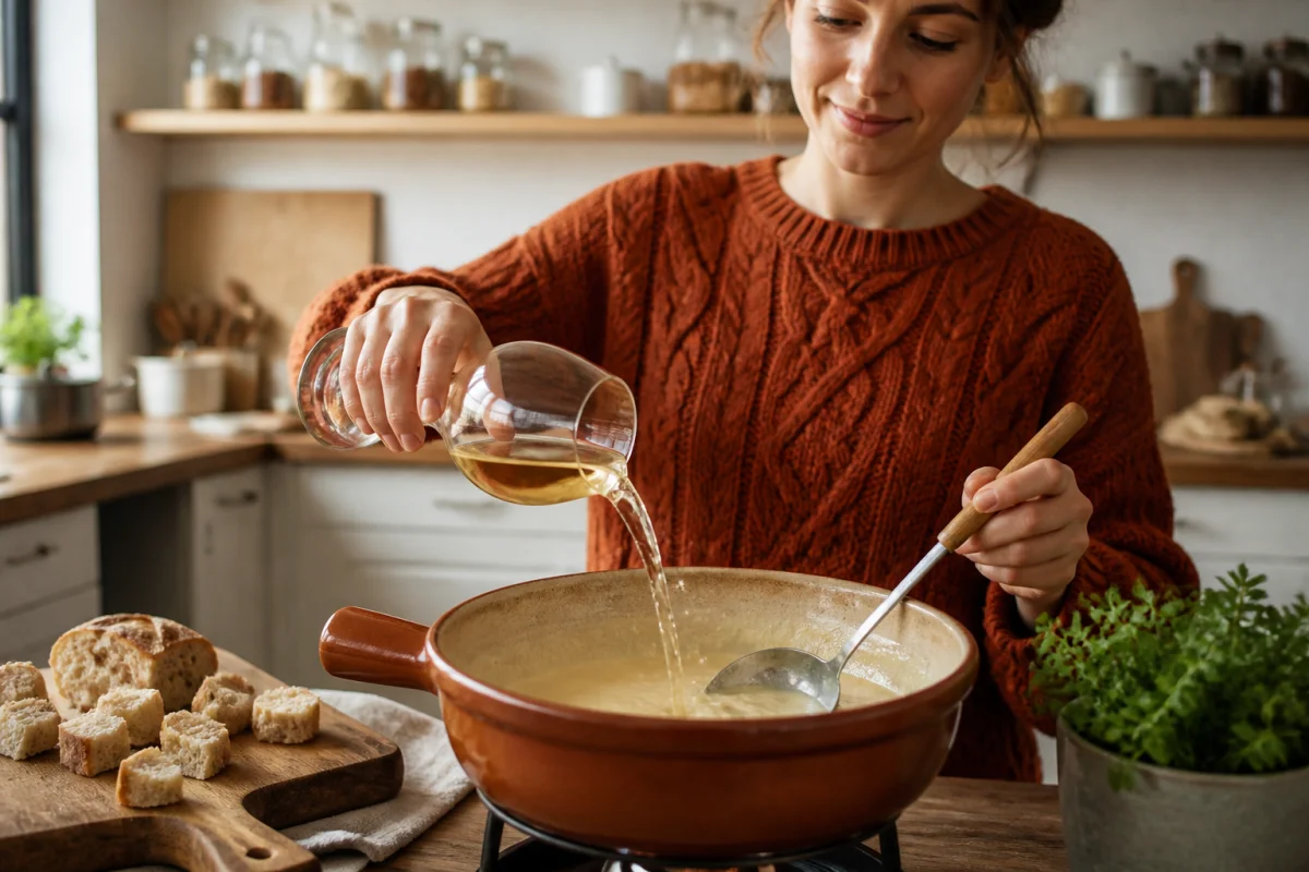 combien de vin blanc pour 1kg de fondue